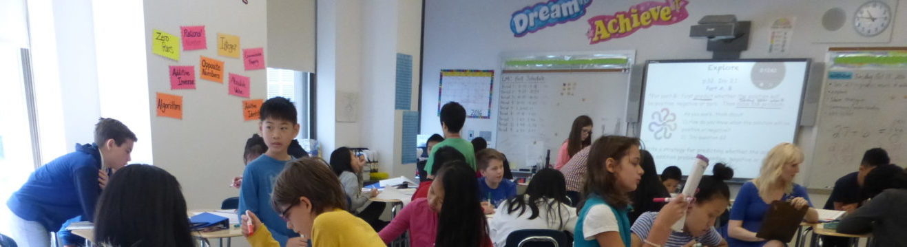 Middle school kids doing math